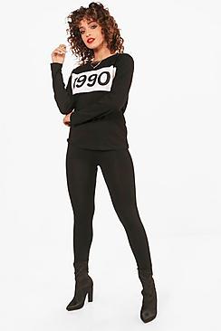 Boohoo Sadie 1990 Top & Legging Set