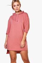 Boohoo Plus Erin Hooded Soft Touch Sweat Dress