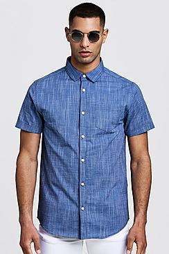 Boohoo Short Sleeve Shirt In Cotton Slub