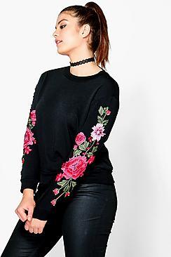 Boohoo Plus Anya Applique Sweatshirt