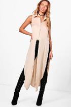 Boohoo Grace Longline Button Up Shirt