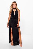 Boohoo Plus Harper Cowl Choker Maxi Dress