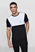 Boohoo Longline Muscle Fit Colour Block T-shirt