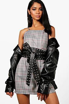 Boohoo Alice Eyelet Pu Wrap Tie Waist Belt