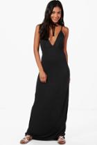 Boohoo Kaie Hexagon Strap Maxi Dress Black