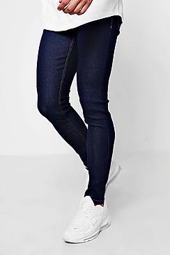 Boohoo Spray On Skinny Jeans In Indigo