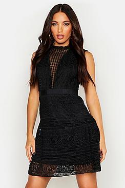 Boohoo All Over Crochet Dress