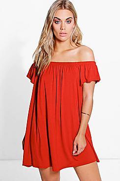 Boohoo Plus Karina Drape Sleeve Mini Dress