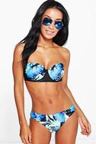 Boohoo Florence Layered Leaf Underwired Bandeau Bikini