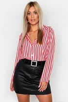 Boohoo Plus Woven Stripe Shirt