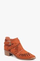 Boohoo Robyn Laser Cut And Stud Pistol Boot Tan