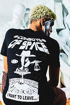 Boohoo Oversized Space Back Print T-shirt