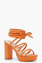 Boohoo Evie Cross Strap Tie Up Platform Heels