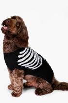 Boohoo Pugsley Halloween Skeleton Dog Jumper Black