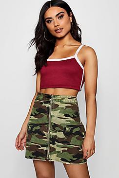 Boohoo Lena Zip Through Comb Skirt