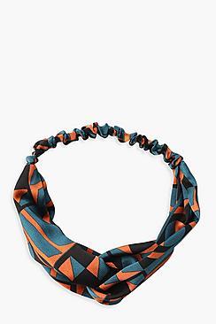 Boohoo Geo Print Twist Know Headband