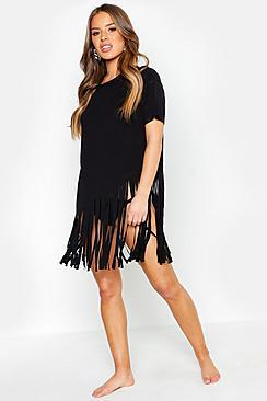 Boohoo Petite Tassel Beach Dress