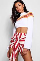 Boohoo Zendaya Stripe Skort Style Wrap Shorts