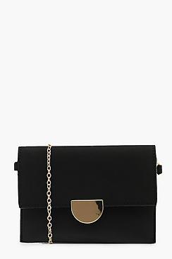 Boohoo Metal Detail Suedette & Pu Cross Body
