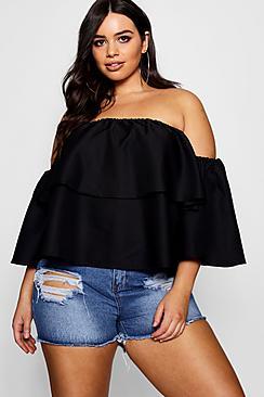Boohoo Plus Bianca Off The Shoulder Top