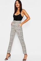 Boohoo Check Belted Tailored Trouser