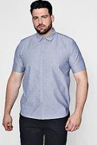 Boohoo Big And Tall Spot Print Chambray Shirt