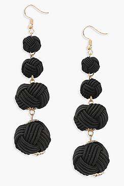 Boohoo Freya Knotted Ball Earrings