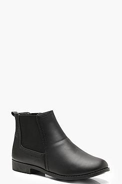 Boohoo Wide Fit Flat Chelsea Boots
