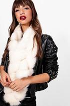 Boohoo Emilia Chevron Faux Fur Scarf