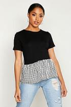 Boohoo Gingham Peplum T-shirt