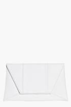 Boohoo Faith Panelled Envelope Clutch White