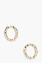 Boohoo Ivy Hammered Oval Earrings