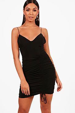 Boohoo Georgia Slinky Ruched Detail Bodycon Dress