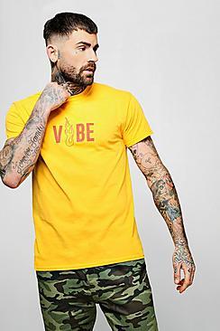 Boohoo Vibe Slogan Print T-shirt