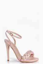 Boohoo Betsy Plait Front Two Part Sandal Nude