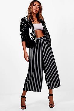 Boohoo Woven Tonal Stripe Culotte