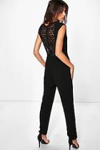 Boohoo Lottie Lace Back Woven Jumpsuits