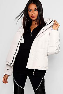 Boohoo Oversized Hooded Puffer Jacket