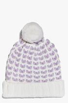 Boohoo Tia Faux Fur Pom Popcorn Knit Beanie