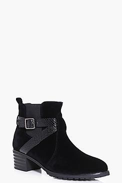 Boohoo Ruby Wrap Strap Cleated Chelsea Boot