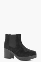 Boohoo Lilly Chunky Sole Chelsea Boot Black