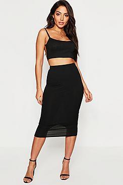 Boohoo Jumbo Rib Midaxi Skirt