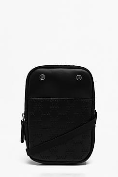 Boohoo Man Embossed Lanyard Bag