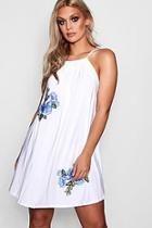 Boohoo Plus Flower Applique Halterneck Sundress