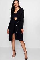 Boohoo Neela Collared Eyelet Belt Duster Jacket