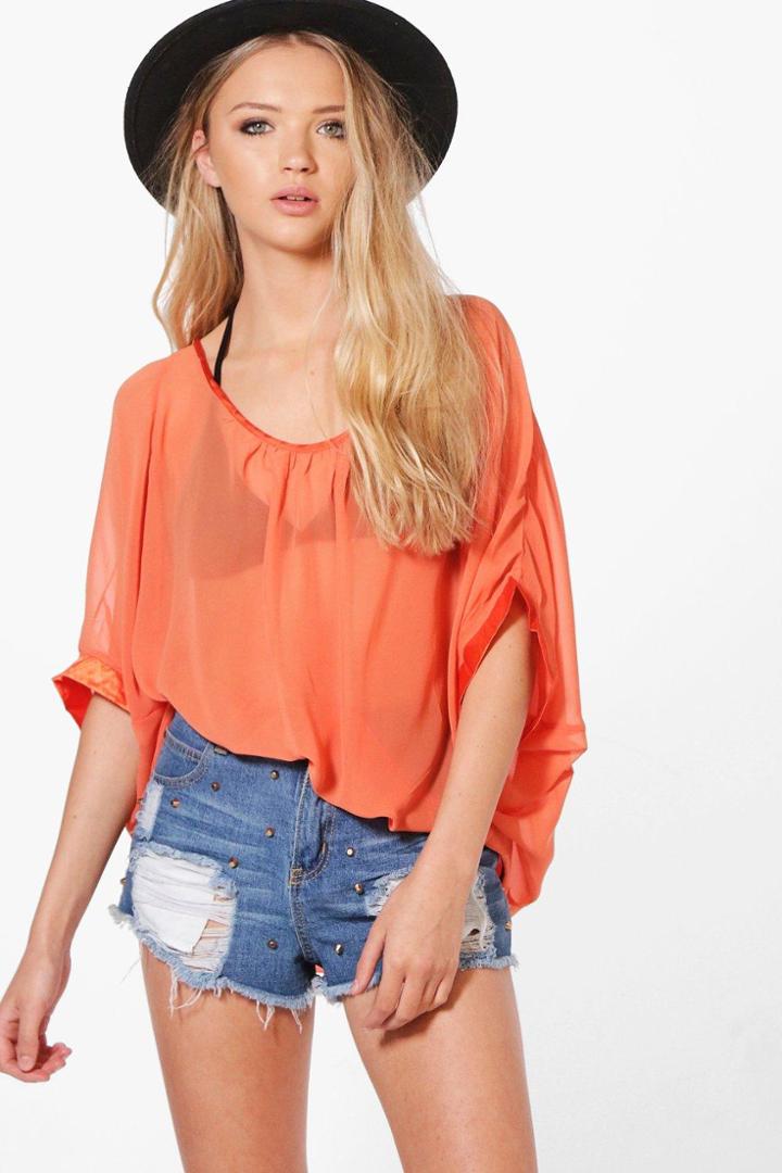 Boohoo Olivia Oversized Blouse Orange