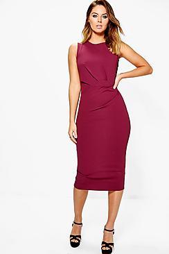 Boohoo Montana Gather Detail Formal Midi Dress