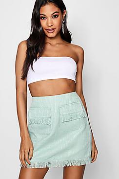Boohoo Adele Woven Pocket Detail Mini Skirt