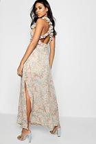 Boohoo Boutique Ruffle Cross Back Ditsy Maxi Dress