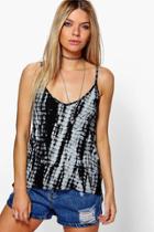 Boohoo Lydia Mono Tie Dye Caged Back Multi